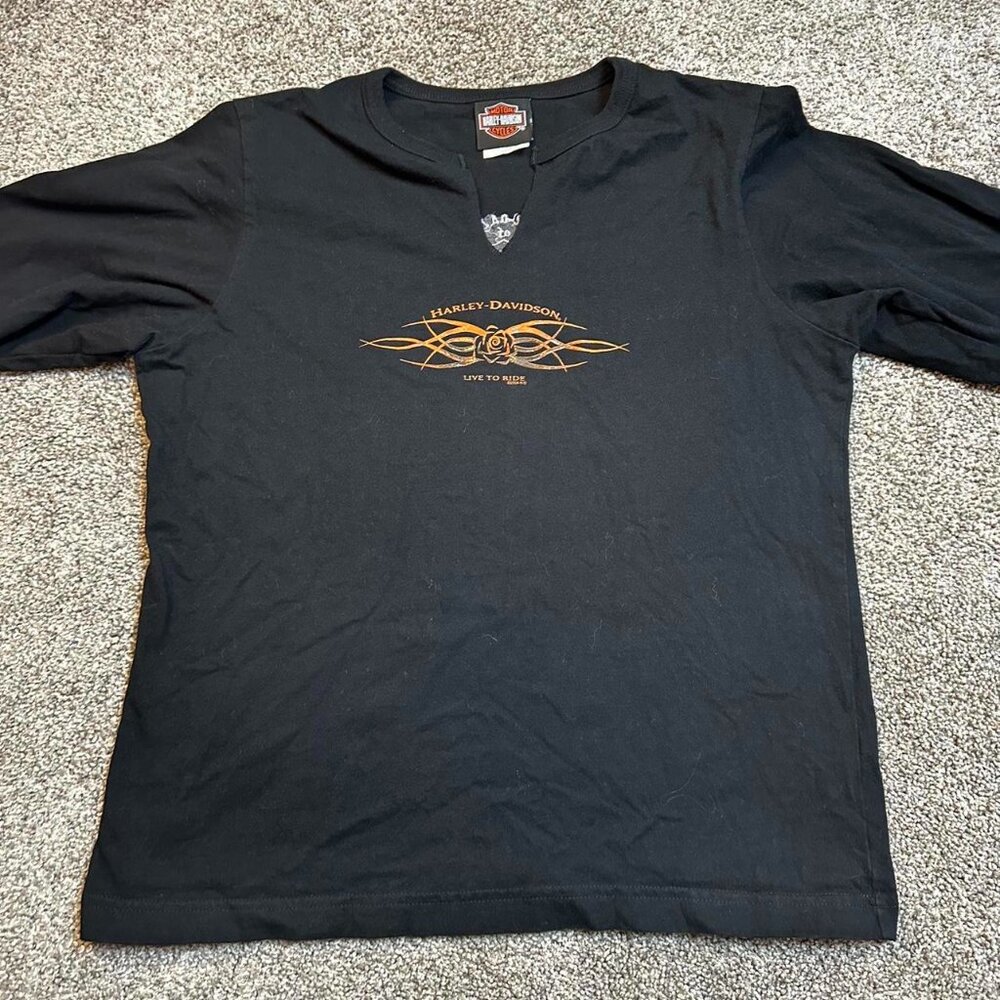 Vintage Y2k Baby Doll Biker harley davidson punk‎ grunge tshirt